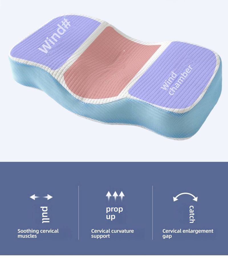 Cuscino in memory foam a forma di farfalla - Cuscino ortopedico di supporto cervicale con schiuma a rimbalzo lento, design ergonomico per alleviare il dolore al collo_voghion.com