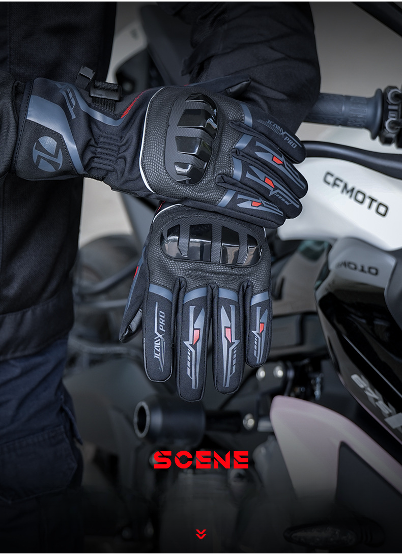 JCCA Winter-Motorradhandschuhe für Damen und Herren – wasserdicht, winddicht, fleecegefüttert, kältebeständig_voghion.com