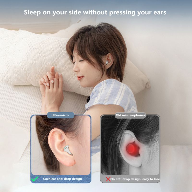 Mini Invisible Bluetooth Earphones TWS Wireless Headphones HiFi Stereo Headsets with Mic Mini Sleep Earbuds for All Smart Phone_voghion.com
