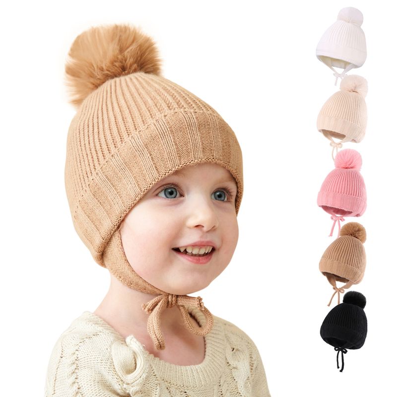 Vêtements pour bébé, protection auditive tressée et bonnet chaud en polaire pour bébé_voghion.com