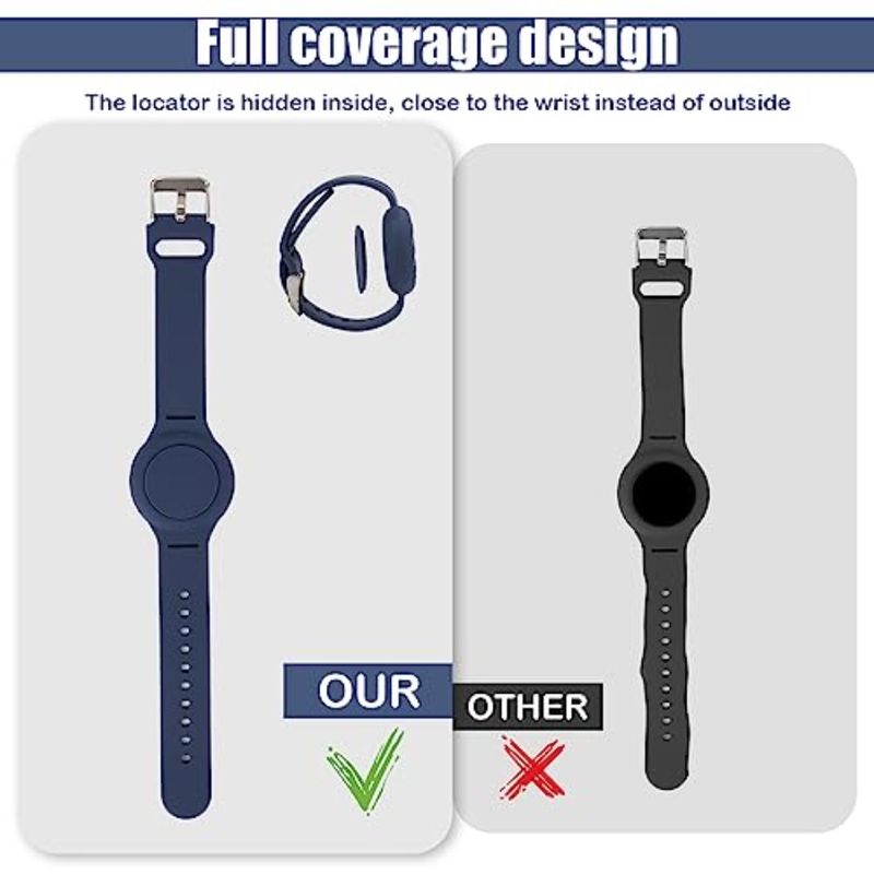 2pcs Wristband For Airtag Waterproof Light Silicone Bracelet Compatible With A Air Tag Adjustable Soft Watch Band For GPS T_voghion.com