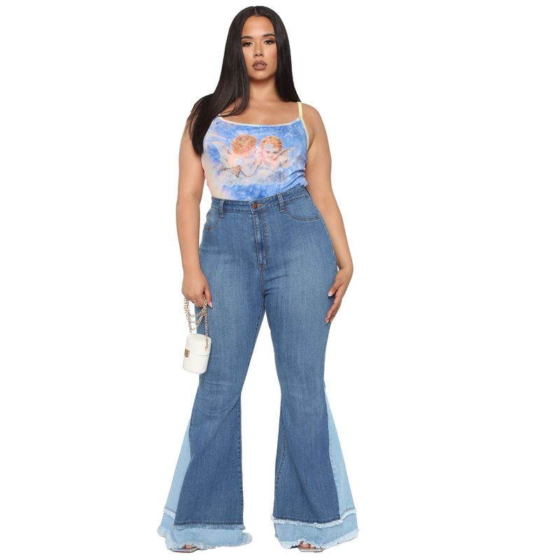 Pantalon évasé extensible à jambes larges pour femmes, vêtements à la mode, couleur assortie, coupe slim_voghion.com