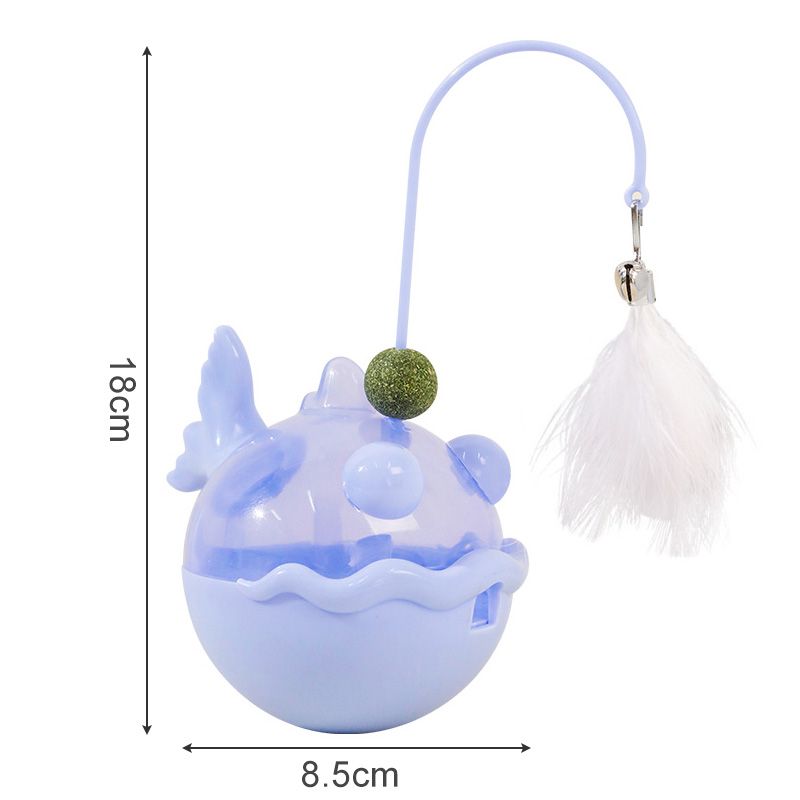 Realizzato in erba gatta, giocattolo interattivo con piume, giocattolo per gatti semovente, mangiatoia per cani e gatti di PawParty Store_voghion.com