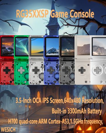 40XX V Handheld Console, 4.0 Inch IPS Screen With 16 Colors RGB Colorful Light Control Joystick, Linux System Games_voghion.com