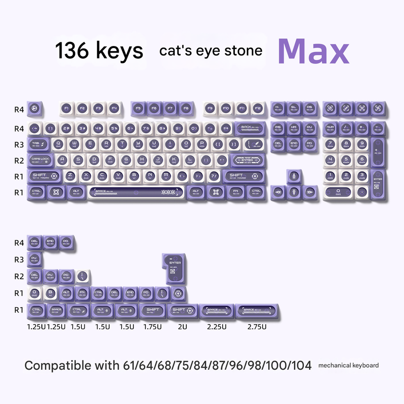 syct XVX "Cat's Eye Stone Max" Crescent Moon Matte Translucent Custom PC Frosted Texture Interruttore magnetico originale_voghion.com