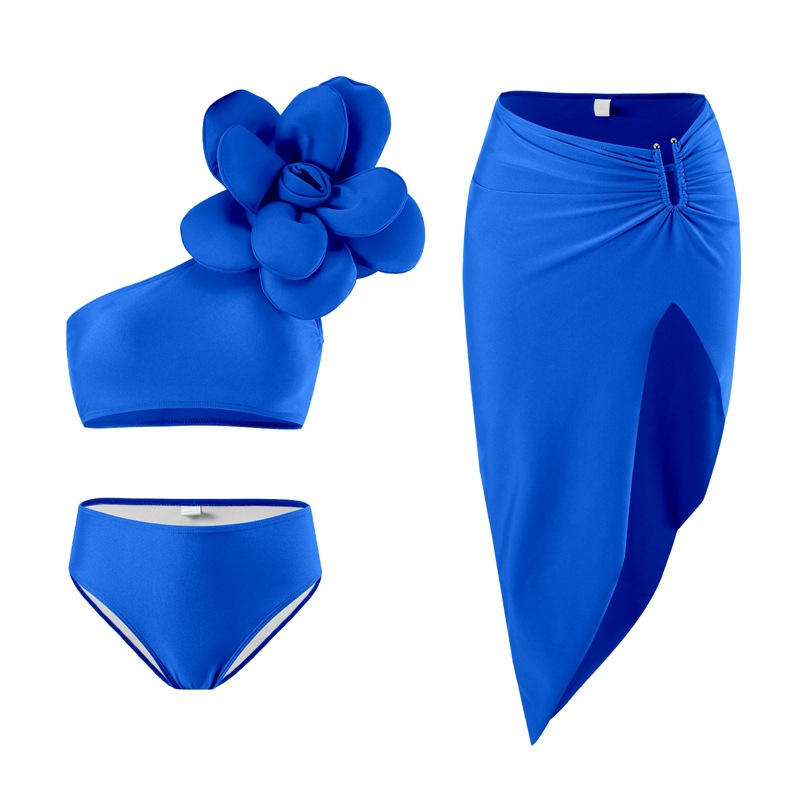Maillot de bain familial Bikini trois robes maillot de bain mode tridimensionnel grande fleur maillot de bain familial_voghion.com