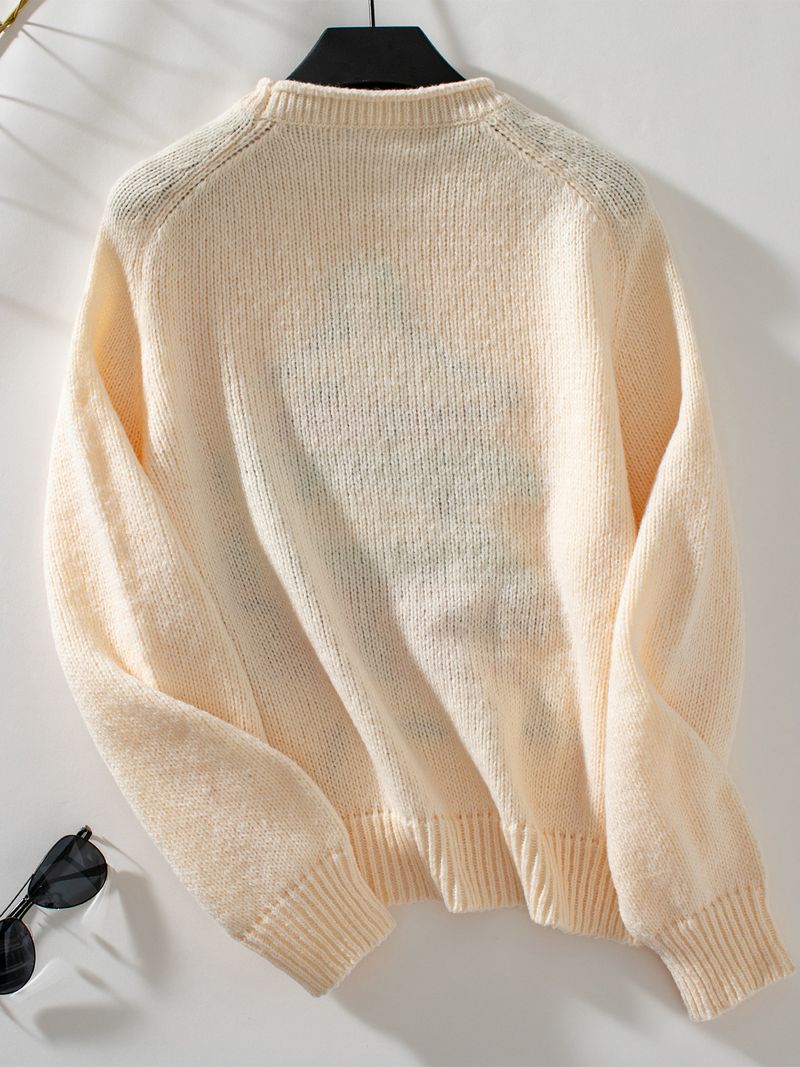 Pull en tricot ample à col rond pour femme, motif sapin de Noël, automne et hiver_voghion.com