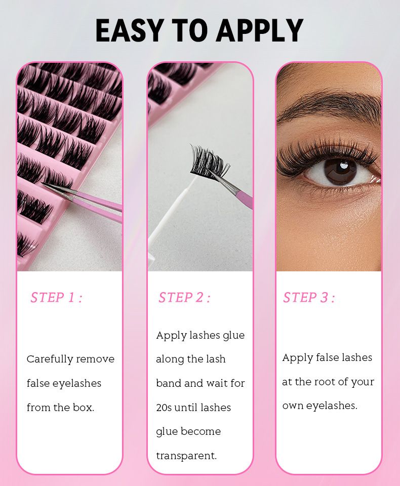 10 rows of false eyelashes large capacity hair DIY grafting light dense single cluster segment eyelashes_voghion.com
