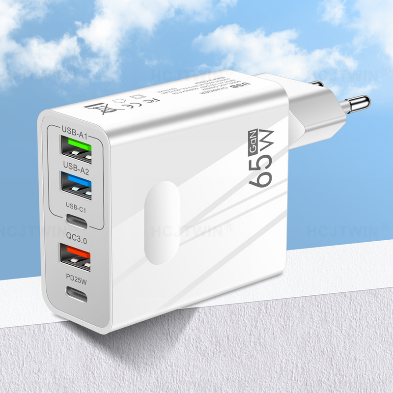 Încărcător de telefon mobil rapid standard de 65W, tip C PD+3USB, pentru festivaluri de muzică, 3.1A, cap de încărcare pentru călătorii, 65W_voghion.com