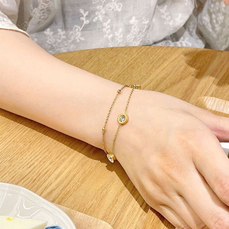 2025 New Style Double Layer Roman Titanium Steel Bracelet For Women, Non-Fading, Fashionable, Versatile, High-End Feel_voghion.com