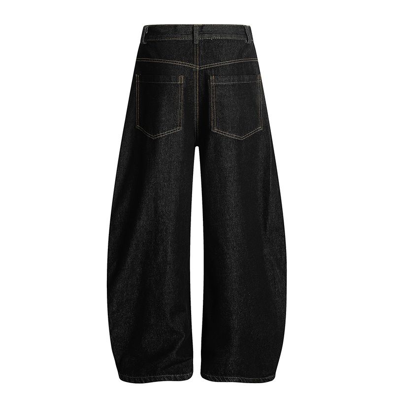 2025 Design Sense Cartoon Towel Embroidered Jeans For Men And Women, Autumn New Loose Fit Versatile Slimming Wide-Leg_voghion.com