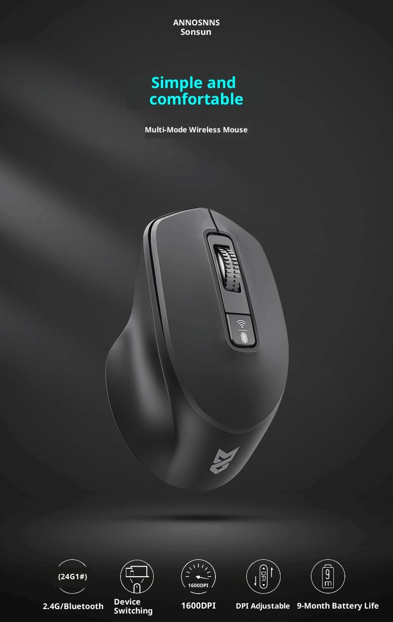 Digitex Digitex Sensoni R4 Wireless 2.4G Bluetooth Dual Mode Mouse Fashionable Office Gaming Laptop Desktop Computer Silent_voghion.com