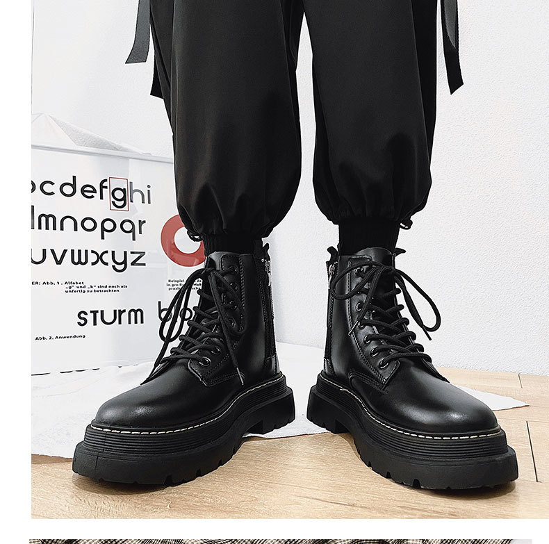 Scarpe da uomo, stivali Martin, stivali da motociclista in stile britannico, stivali alti in pelle, stivali alla moda per l'autunno e l'inverno, stivali da lavoro di grandi dimensioni_voghion.com