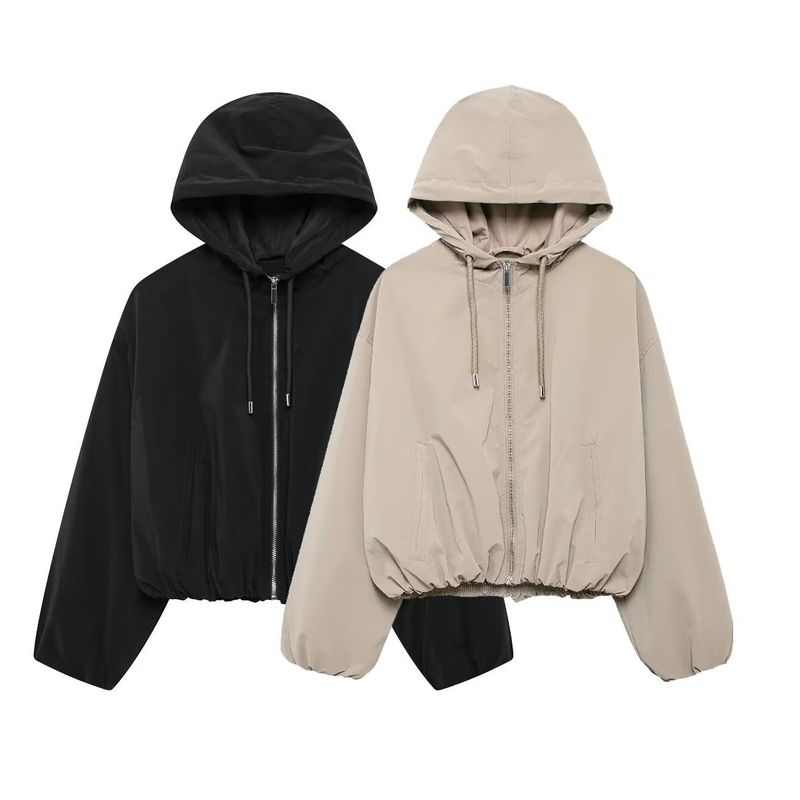 Women's clothing 2024 autumn and winter new style loose hooded jacket_voghion.com
