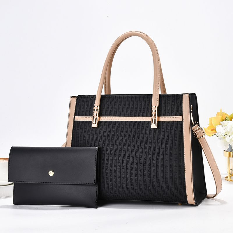 Damenhandtasche, gepresste Blumentasche, Nähte, Farbkontrast, modische Handtasche, schlichte Atmosphäre, Schultertasche, Umhängetasche_voghion.com