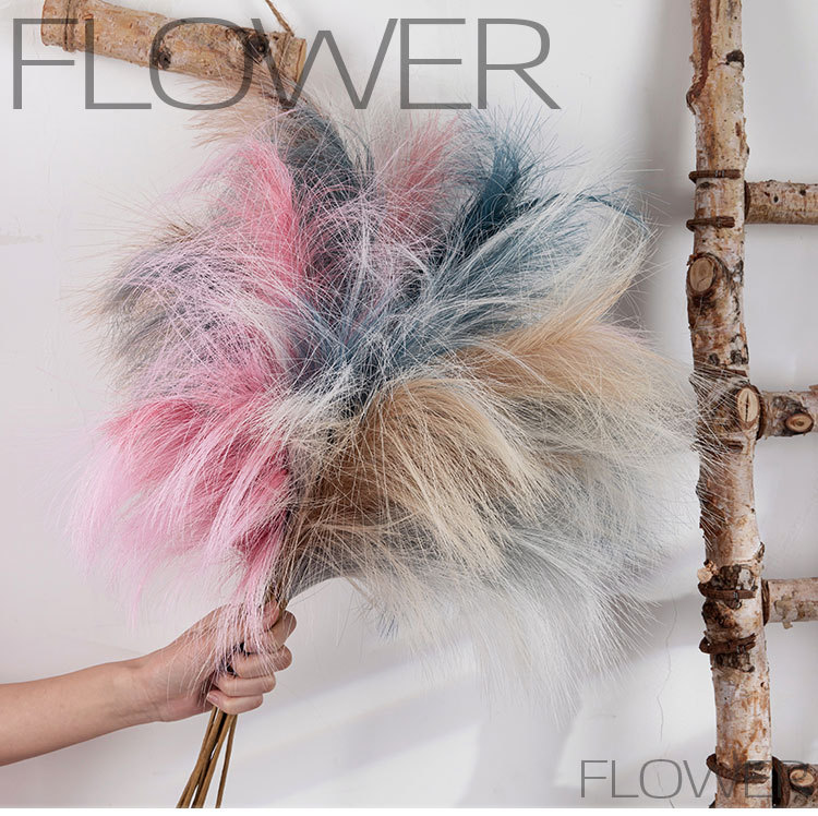 Artigianato Reed Pampas Produttore di fiori artificiali Fiori finti e piante verdi Decorazione di nozze all'ingrosso Stile INS MW85001_voghion.com