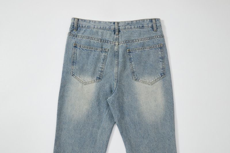 Erkek Giyim Kesim Yıkama Ve İmha Rahat Bol Kot Temiz Fit Vibe Stil_voghion.com