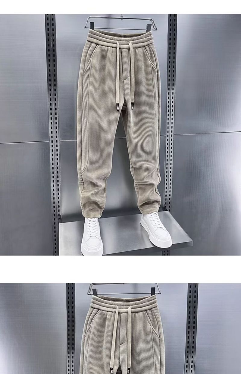 Men's Clothing Autumn New Style Corduroy Fashion Casual Pants Men's Trendy Loose Slim Sweatpants Sports Trousers_voghion.com