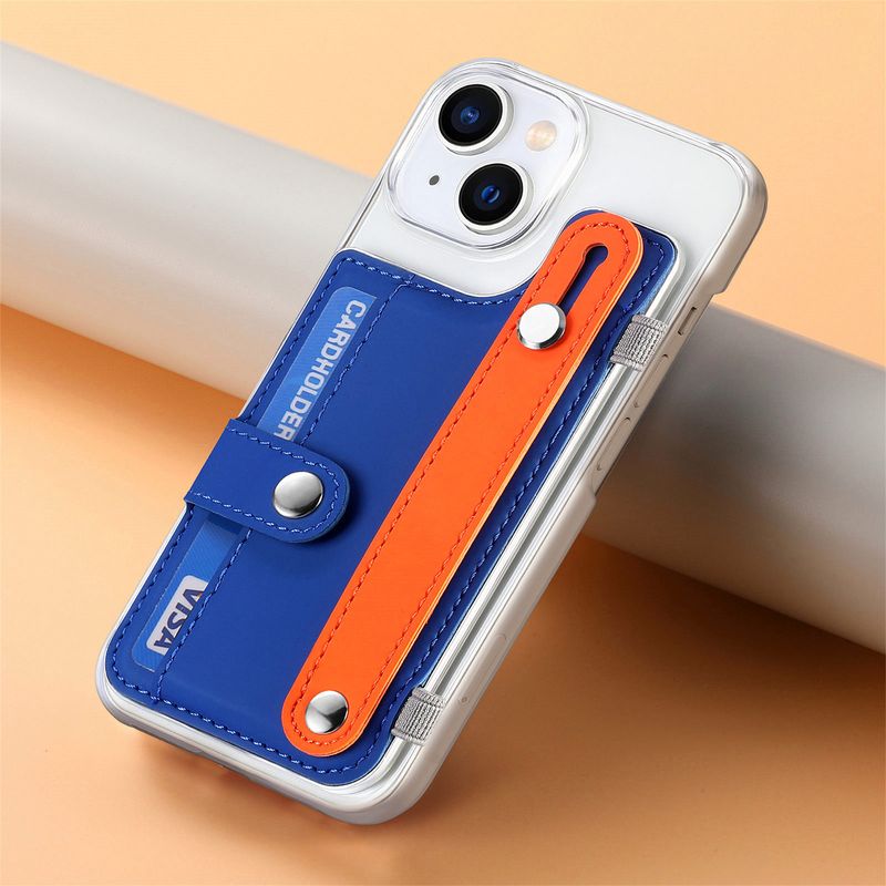 Geeignet für iPhone16 transparent karte halter handy fall DIY Macron farbe_voghion.com