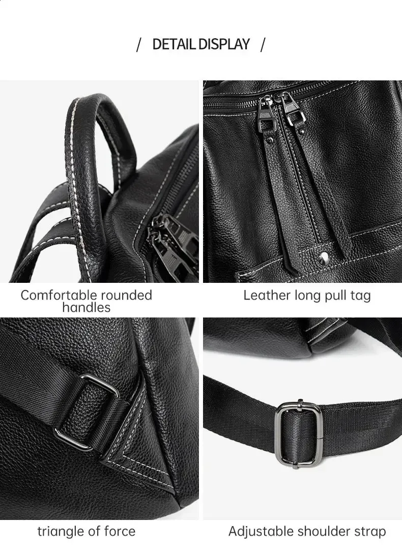 Damenrucksack aus echtem Leder, großes Fassungsvermögen, modische, lässige Schultertasche aus weichem, hochwertigem Rindsleder, faltbar, für Mädchen_voghion.com