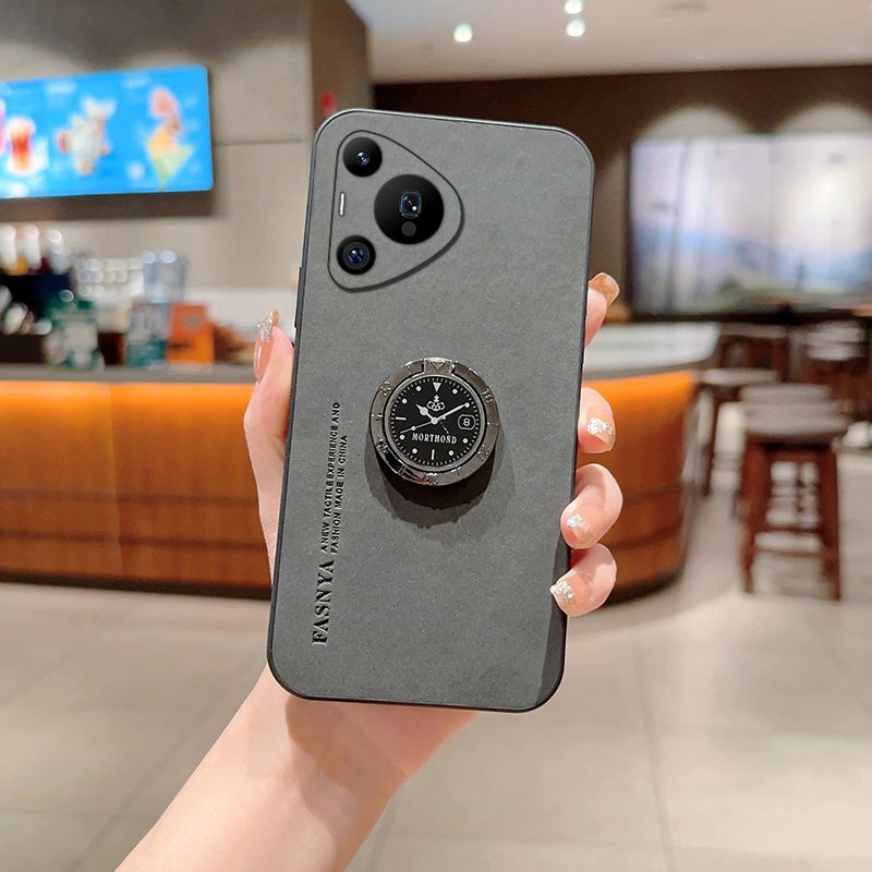 Étui de téléphone pour Huawei Pura 70 Ultra Pro Pro +, en cuir de mouton, Protection d'objectif d'appareil photo, housse antichoc avec support d'anneau_voghion.com