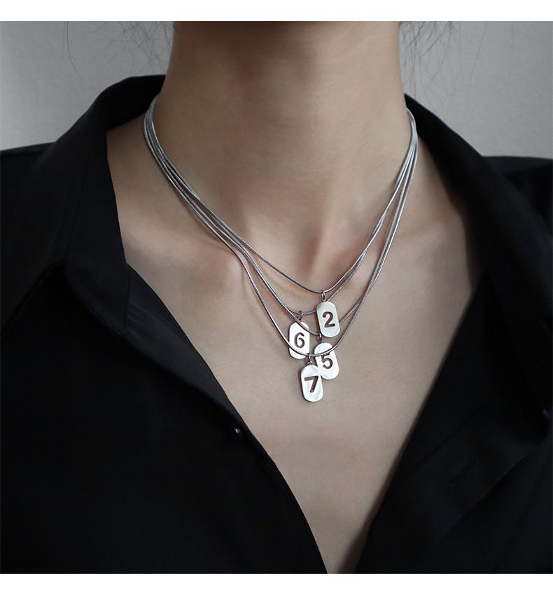 Hot sales Stainless steel angel necklace 0, 1, 2, 3, 4, 5, 6, 7, 8, 9, rectangular hollow number necklace, men's and women's luck,_voghion.com