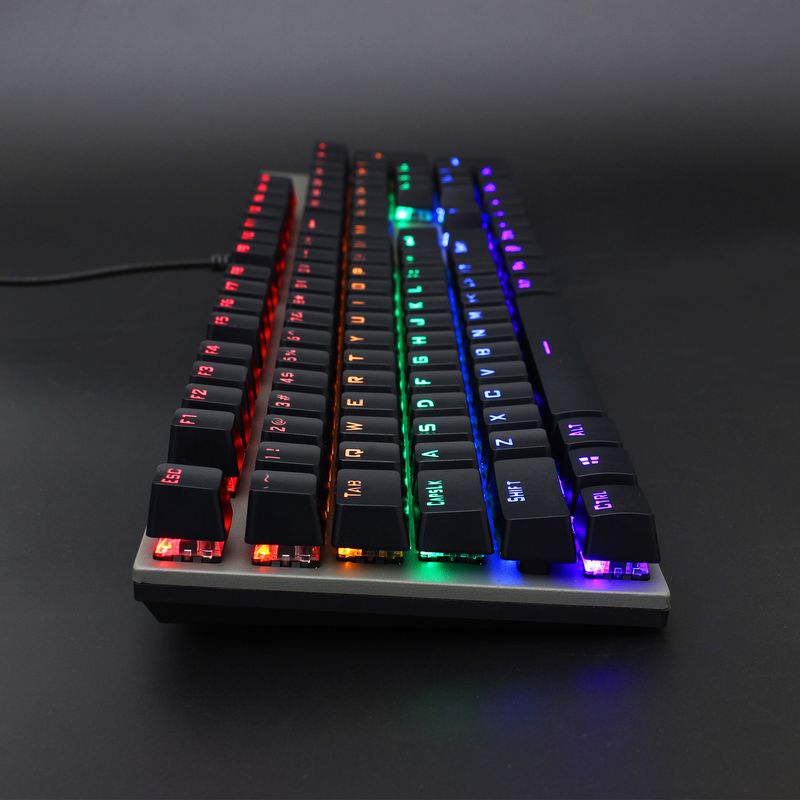 Arabic Language Mechanical 104 Keys Blue Switch 20+ Lighting Colorful Keyboard_voghion.com