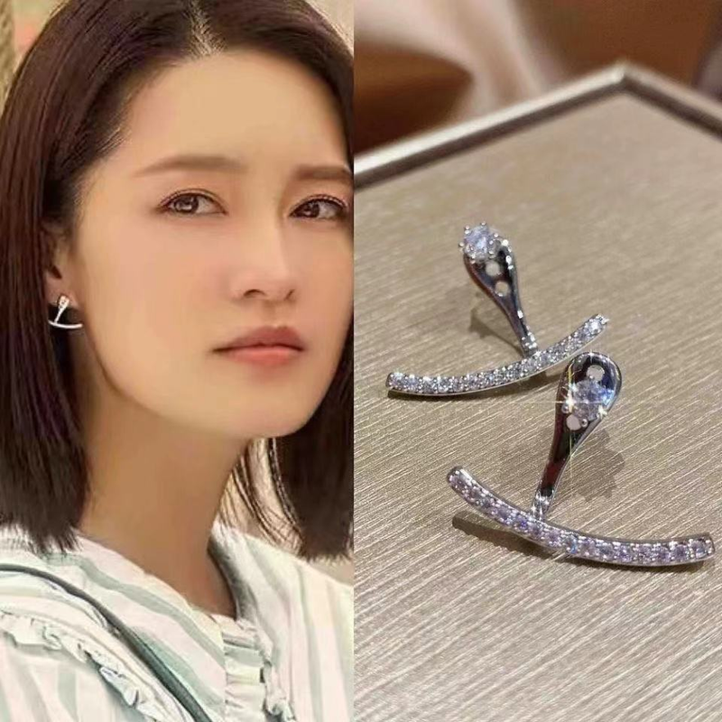 Sier VENUS Serling Moda Semplice Micro Intarsiato Zircone Orecchini Design Ragazza Accessori Donna Gioielli Per_voghion.com