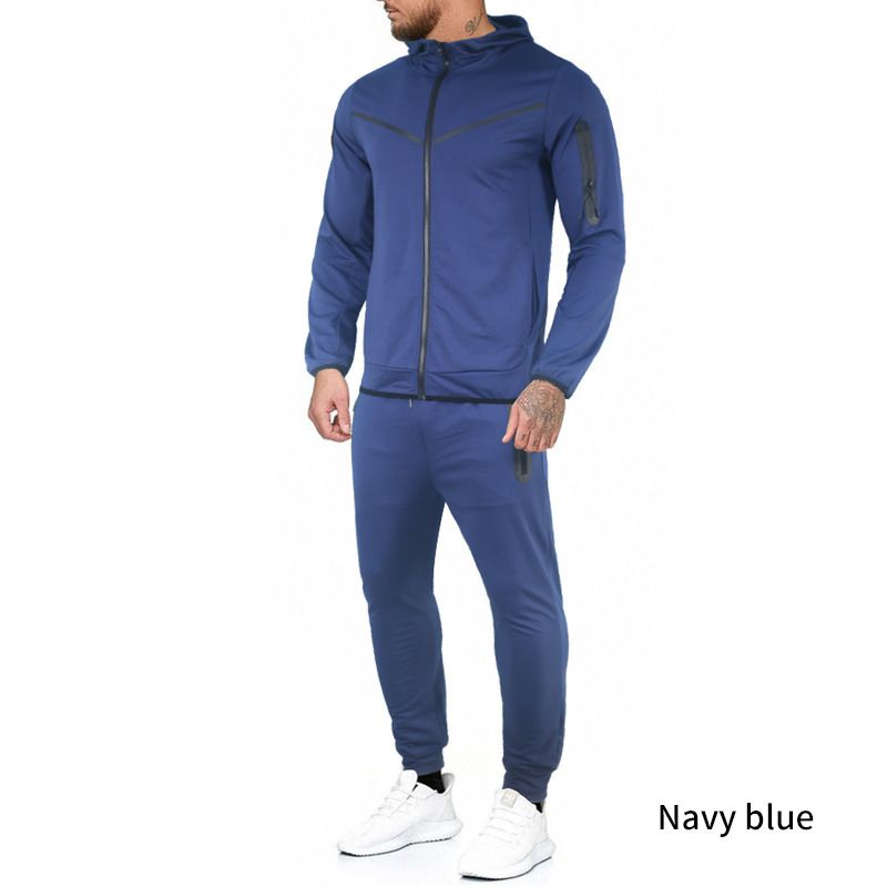 Spring Autumn Coat, Long Pants, Hooded Sports and Casual Set, Men's Set_voghion.com