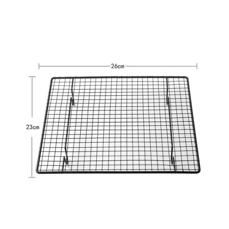 2 pezzi di griglia di raffreddamento per torte antiaderente nera in acciaio inossidabile, griglia di raffreddamento per barbecue, utensili per la cottura di torte, utensili per pasticceria, gadget da cucina_voghion.com
