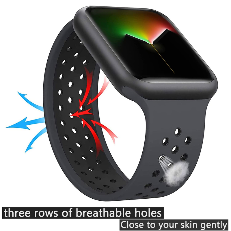 Siliconen Solo Loop Strap voor Apple Watch Ultra Band 45mm 49mm 44mm 41mm 40mm Ademen elastische armband IWatch Series 3 5 SE 6 7 8_voghion.com