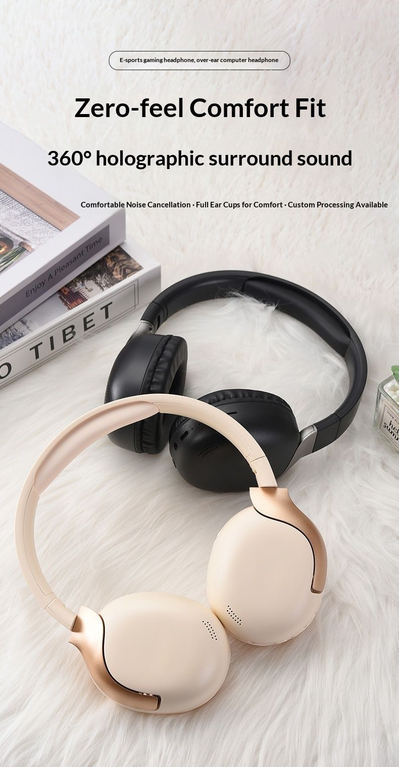 Wireless-Bluetooth Headphones With Magnetic Ear Cushions,Noise Cancelling,Lightweight Comfort For Games&Sports,MultiColors,High Quality,Collapsible_voghion.com