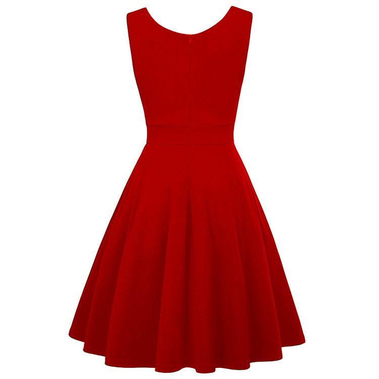 Damkläder Retro Hepburn Style Cocktailklänning Stor storlek Klänning_voghion.com