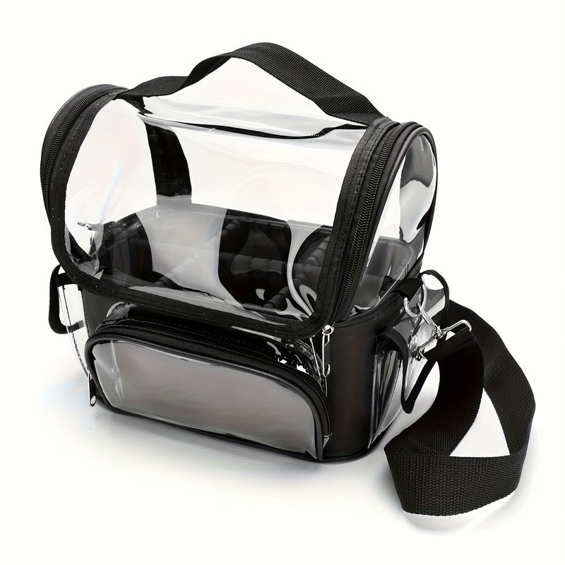 Professional Makeup Artist Crossbody Bag - Large Capacity Multi-Compartment Organizer With Detachable Touch-Up Pouch, Durable Black Portable Cosmetic_voghion.com