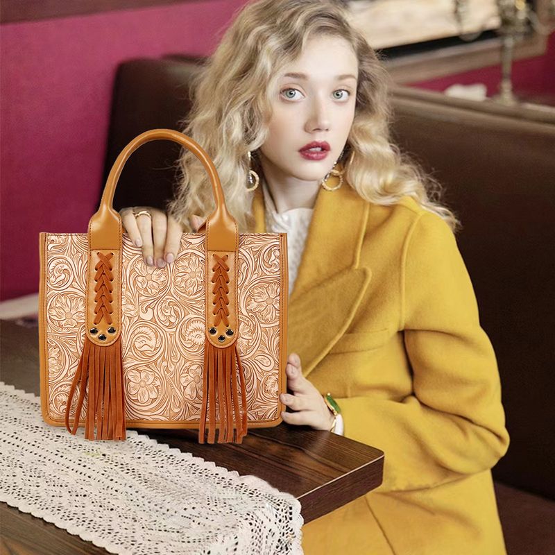 Borsa tote con stampa a nappe, tracolla staccabile, sensazione di alta qualità_voghion.com