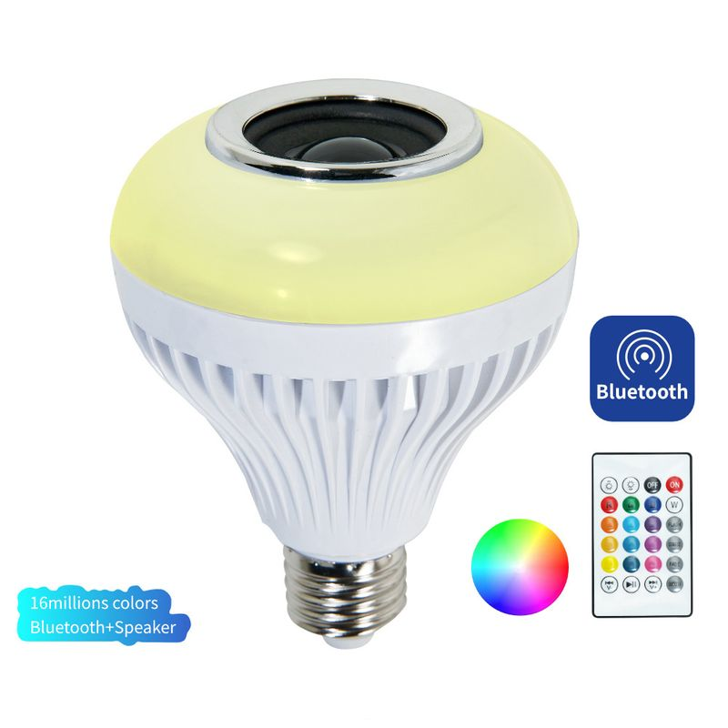Hitech Kablosuz Bluetooth uyumlu E27 LED Ampul Müzik Çalma Lambası Uzaktan Kumandalı_voghion.com