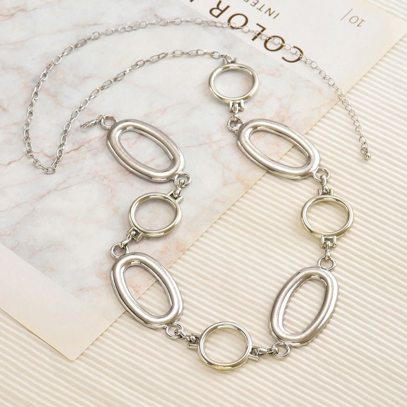 European And American Jewelry Personality Sweet Cool Style Metal Ring Waist Chain Exaggerated Design Irregular Splicing Body Chain_voghion.com