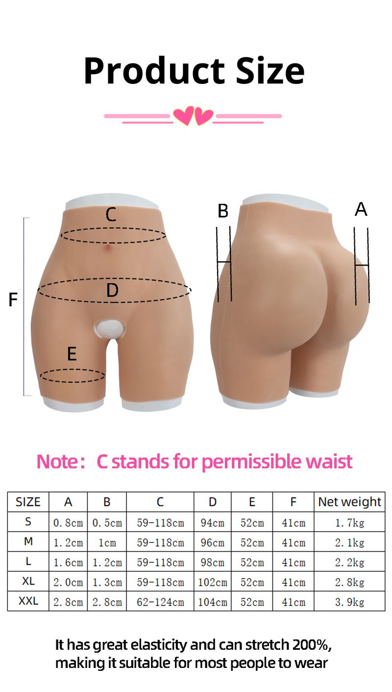 Pantaloni in silicone per l'aumento dei glutei e dei fianchi, con apertura sul cavallo, modellanti artificiali per i fianchi, imbottiti, per cosplay, donne africane, taglie forti_voghion.com