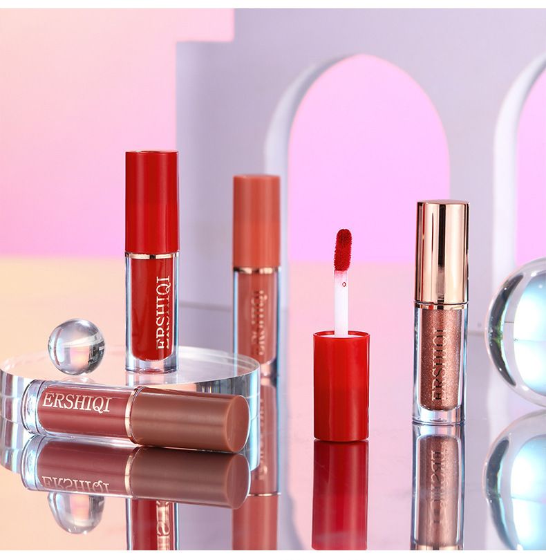ErshiQi 12 color book set with matte pearl non stick cup lip gloss lipstick_voghion.com