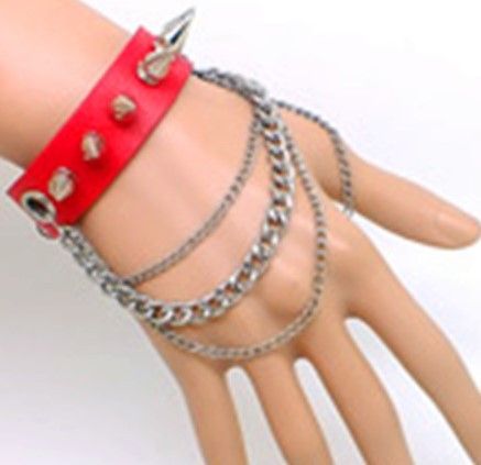 Fashion Rivet Combination Punk Leather Trend New Bangle Bracelet_voghion.com