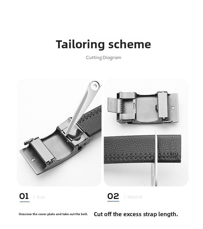 Men's Genuine Leather Youth Business Automatic Belt Two-layer Cowhide_voghion.com