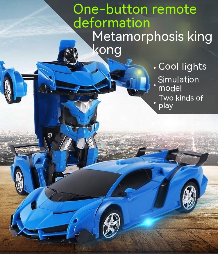 Remote One Click Deformation Car, Diamond Wireless Remote Control Car Robot, Charging Dynamic Boy And Children's Toys_voghion.com