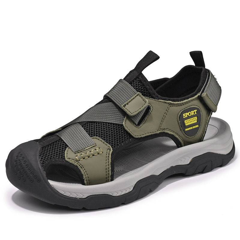 Sandali estivi in pelle di mucca, scarpe da acqua per esterni, scarpe casual da spiaggia da uomo_voghion.com