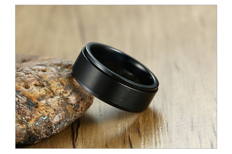 Vnox Spinner drehbar für Männer und Frauen, 6/8 mm, massiver, glänzender, matter Ehering, schlicht, lässig, klassisch, Retro, brüderlich_voghion.com