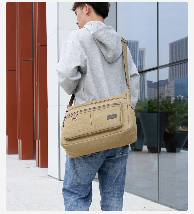 Men's Outdoor Large Capacity Shoulder Canvas Bag_voghion.com