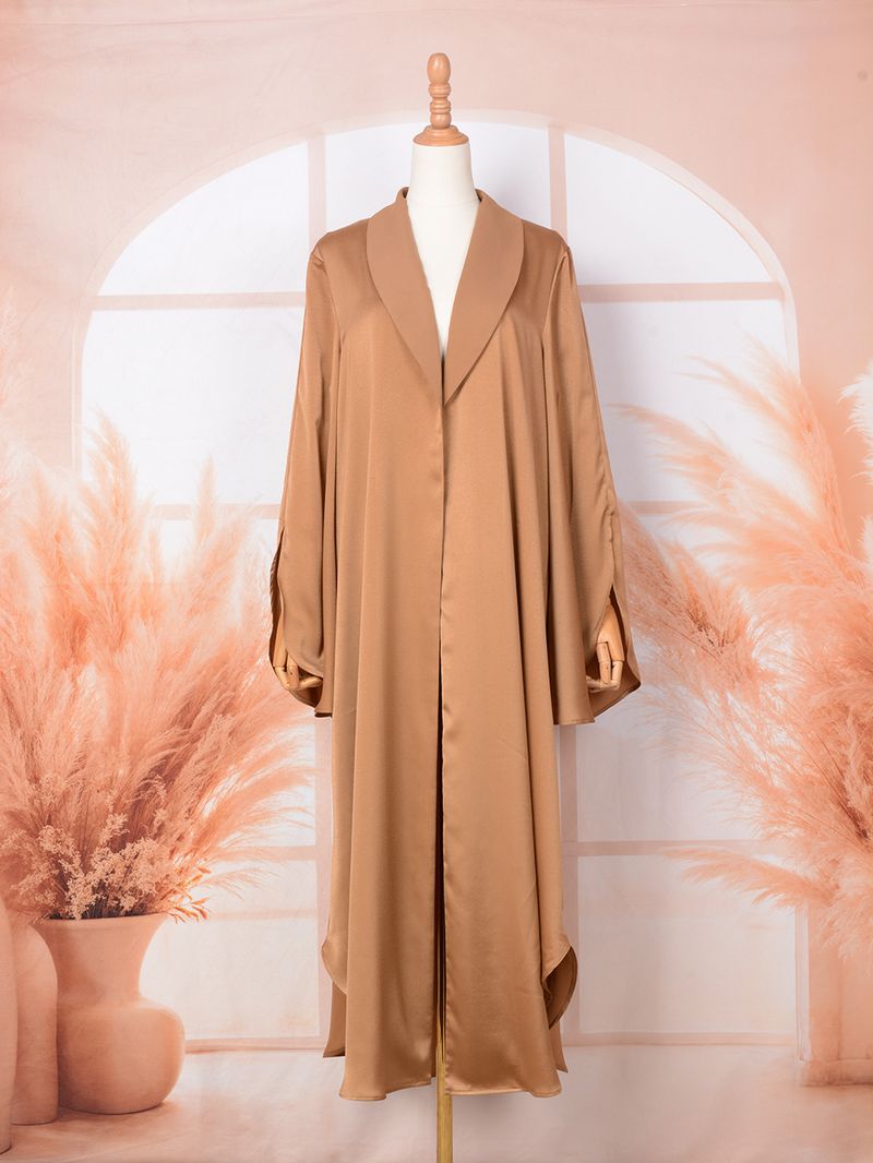Damkläder Stor Gunga Enfärgad Cardigan Robe Klänning Hon_voghion.com