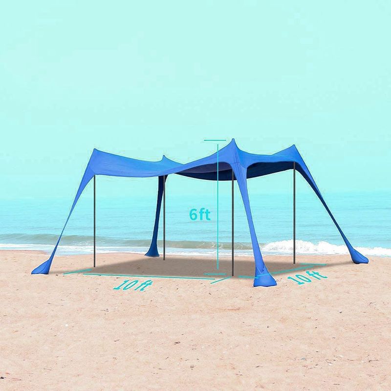 Tenda parasole UPF 50+ - Tendalino con protezione UV per esterni con tessuto in lycra per giocare in spiaggia e sulla sabbia, tenda parasole portatile, facile da montare, design antivento_voghion.com