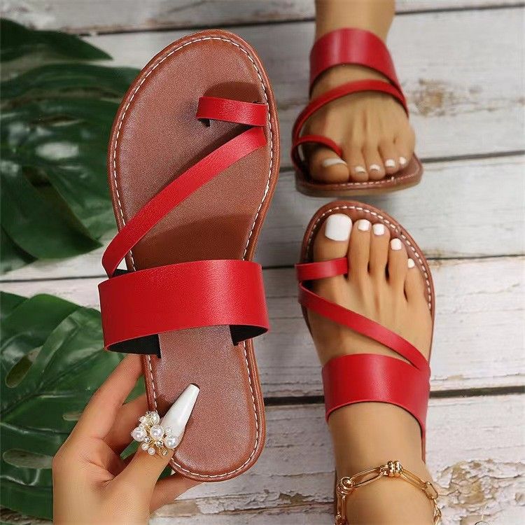 2025 Women's Sandals Large Size New Fashion Spring Summer Flat Toe Comfortable_voghion.com
