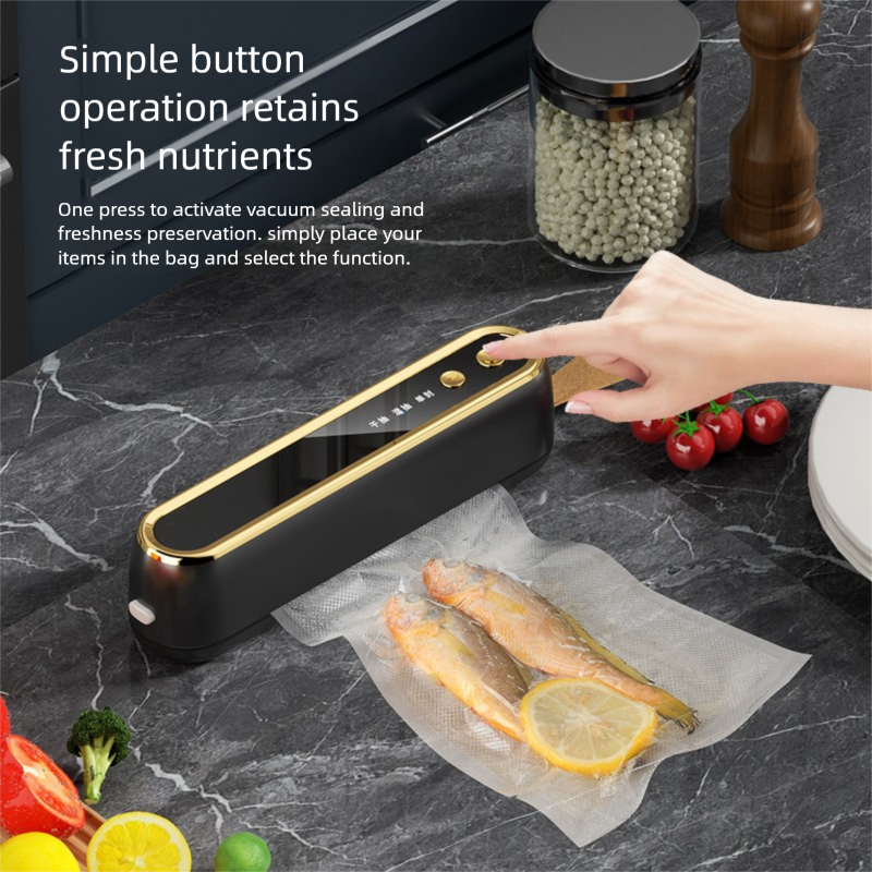 Sigillatrice sottovuoto ricaricabile - Macchina per il confezionamento alimentare completamente automatica per la conservazione della freschezza in cucina_voghion.com