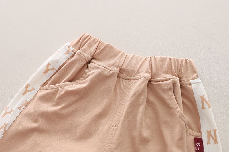 Set di due pezzi per bambini a maniche corte con lettere colorate per ragazzi, abbigliamento estivo per neonati 2024_voghion.com